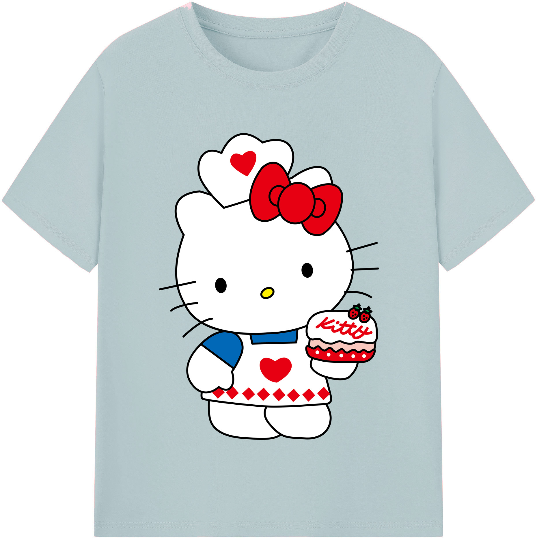 （画像用） Hello Kitty ハローキティ 綿100％半袖Tシャツ（フロントプリント）